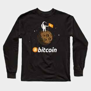 Bitcoin BTC Crypto To The Moon Long Sleeve T-Shirt